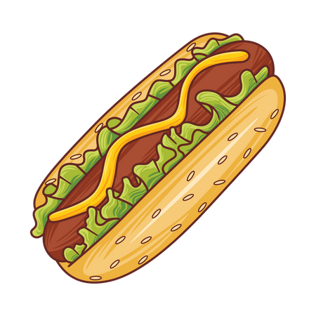 Hot Dog  Illustration