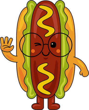 Hot Dog, sag Hallo  Illustration