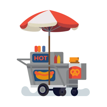 Hot-Dog-Imbisswagen  Illustration