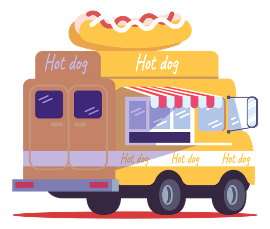 Hot Dog Truck Illustration