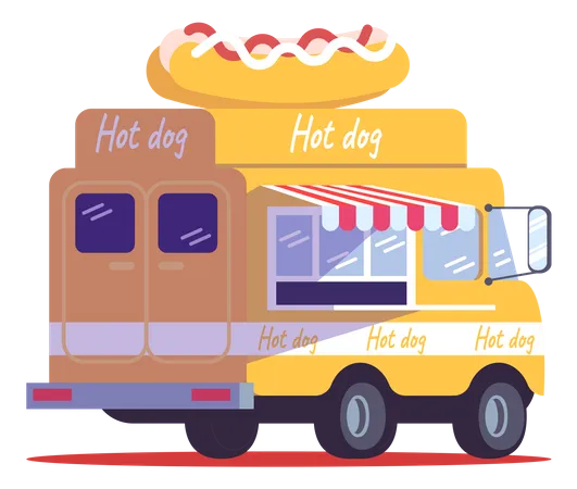 Hot Dog Truck Illustration