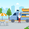 illustrations for street food court