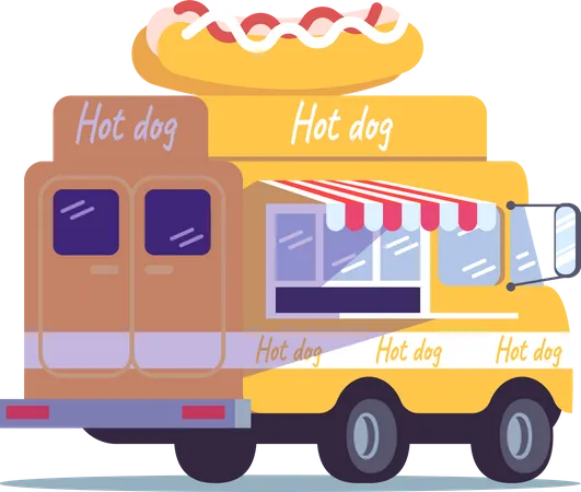 Hot dog truck  Illustration