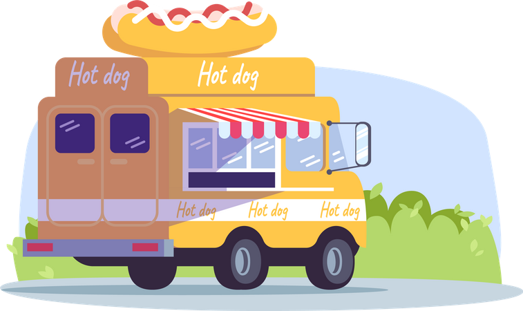 Hot dog truck  Illustration