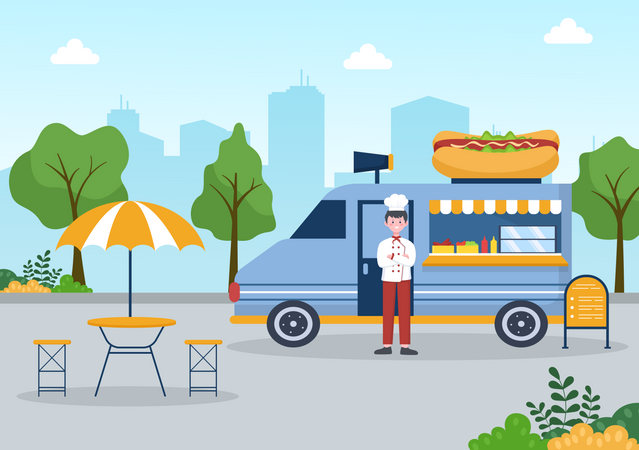 Hot dog Truck  Illustration