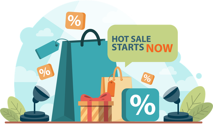 Hot sale start now  イラスト