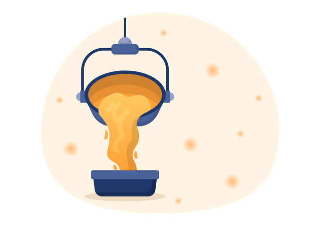Hot Steel Pouring  Illustration