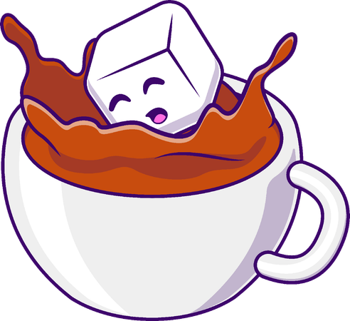 Hot Tea And Sugar Mascot  Illustration