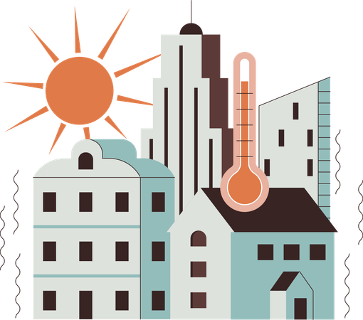 Hot temperature in summer  Illustration