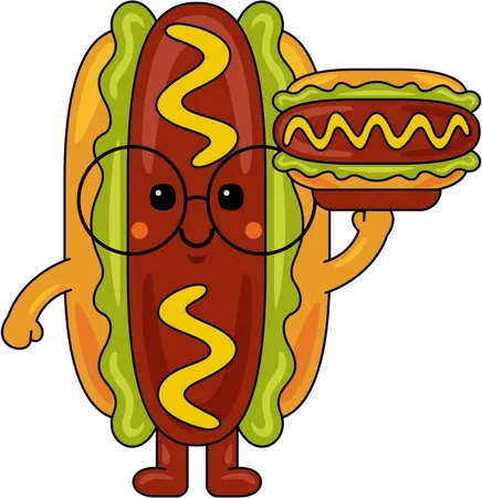 Hotdog mit Hotdog  Illustration