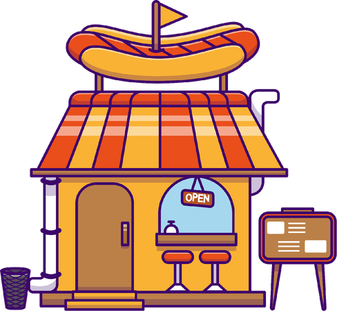 Hotdog Shop  Illustration