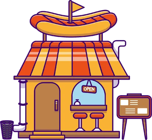 Hotdog Shop  Illustration