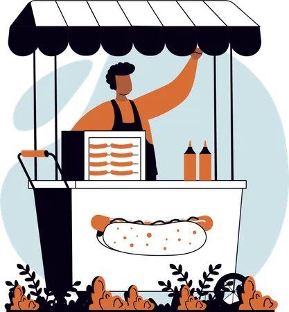 Hotdog stall  Illustration