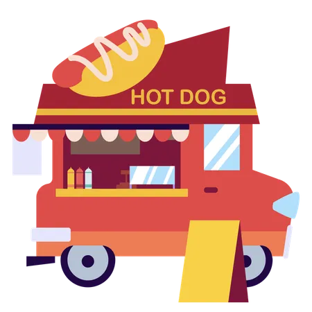 Hotdog Stand Illustration Illustration