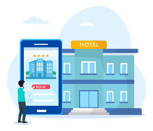 Hotel Booking App  Illustration