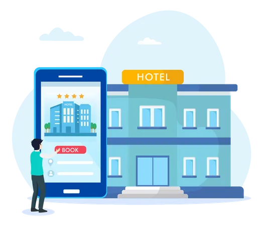 Hotel Booking App  Illustration