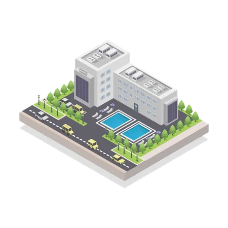 Hotel building  Illustration