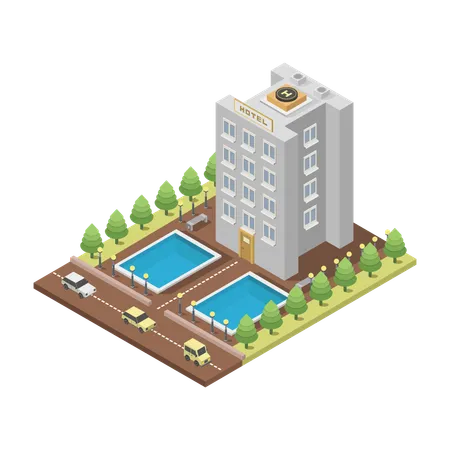 Hotel Building  Illustration