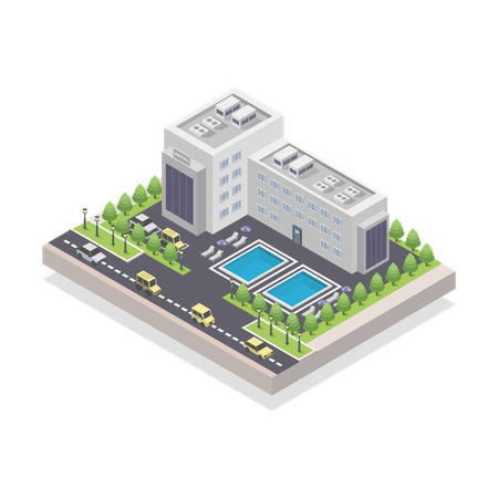 Hotel building  Illustration
