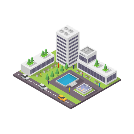 Hotel Building  Illustration