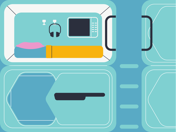 Hôtel capsule  Illustration
