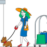 bellman carrying baggage illustration