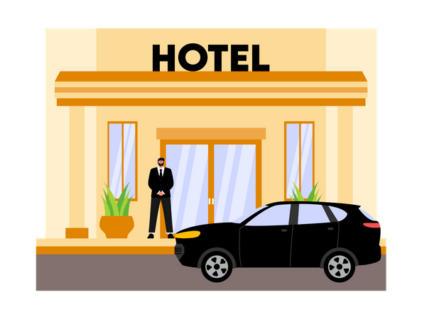 Hoteleingang  Illustration