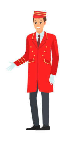 Hotel employee in work clothes  Illustration