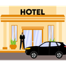 illustrations of hotel entrance