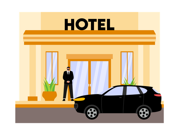 Hotel entrance  Illustration