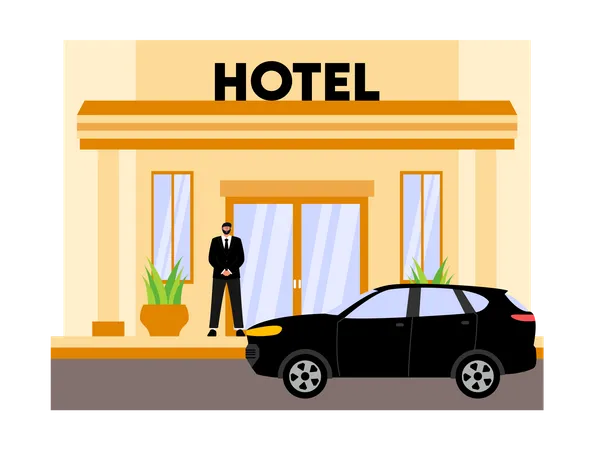 Hotel entrance  Illustration