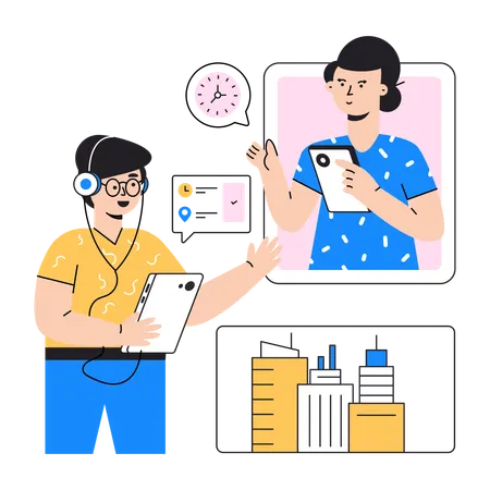 Hotel helpline service  Illustration