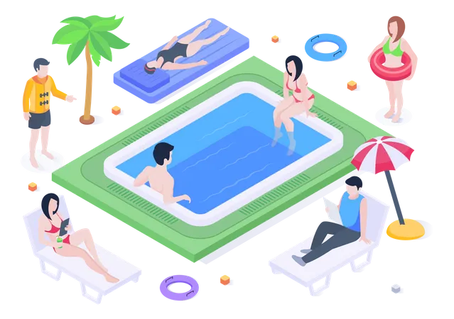 Piscina del hotel  Ilustración