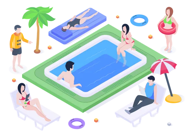 Hotel Pool  Illustration