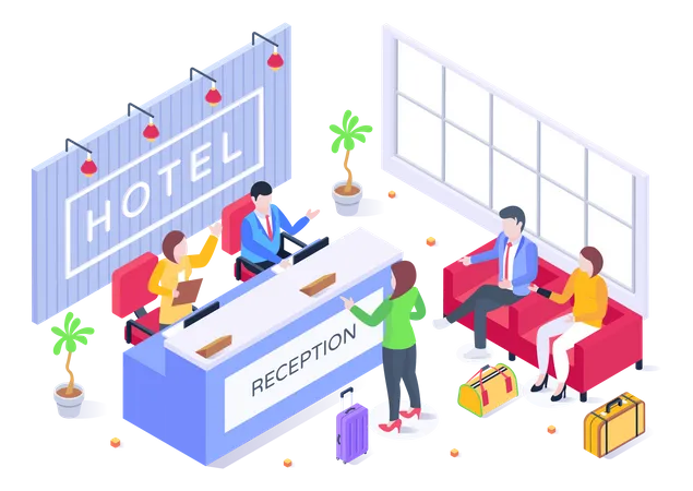 Hotel Reception Illustration