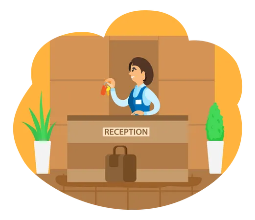 Hotel reception  Illustration