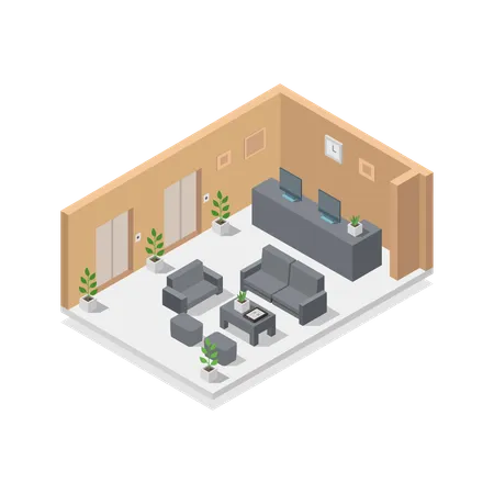 Hotel Reception  Illustration