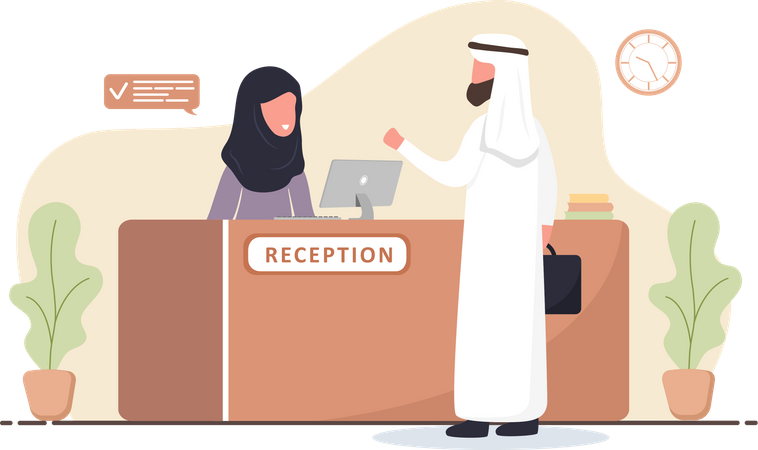 Hotel reception  Illustration