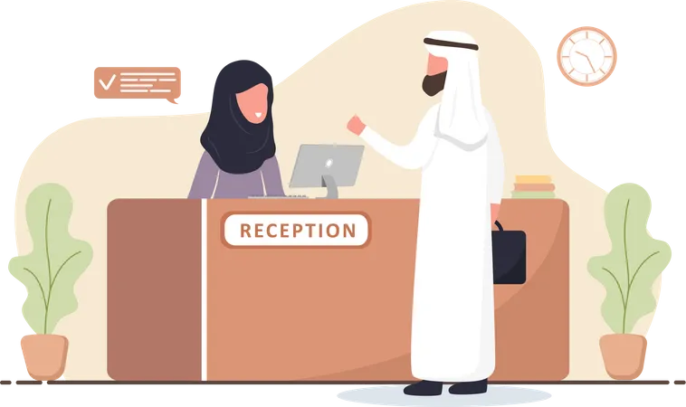 Hotel reception  Illustration