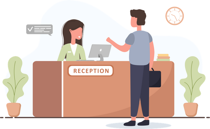 Hotel reception  Illustration