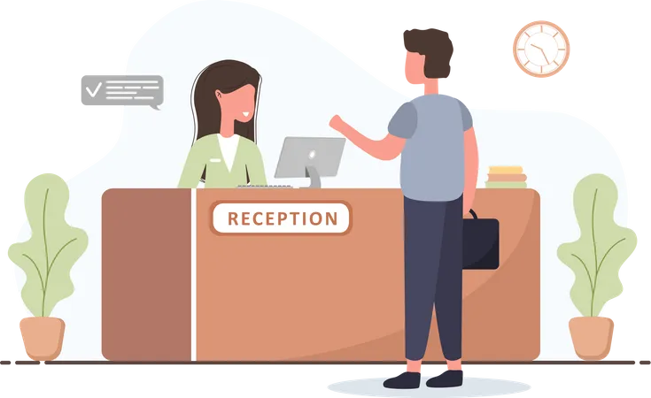 Hotel reception  Illustration