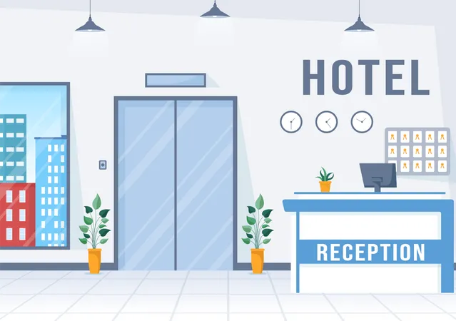 Hotel Reception  Illustration