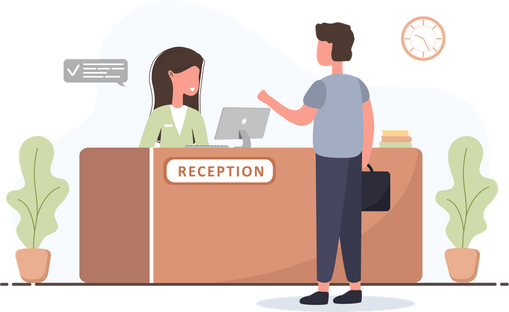 Hotel reception  Illustration