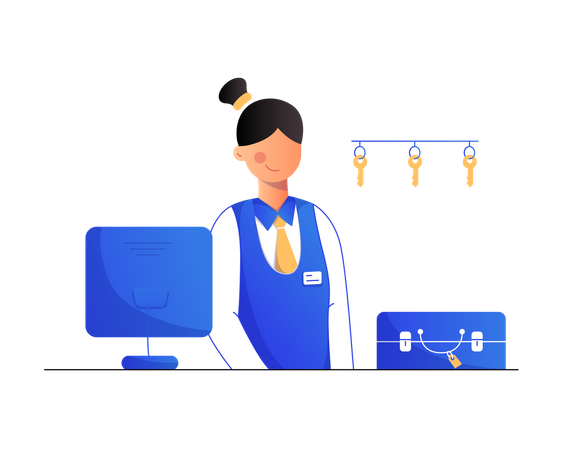 Hotel Receptionist  Illustration