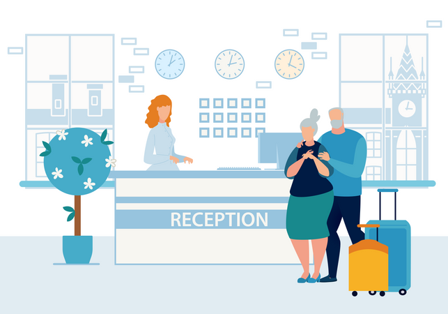 Hotelrezeption  Illustration