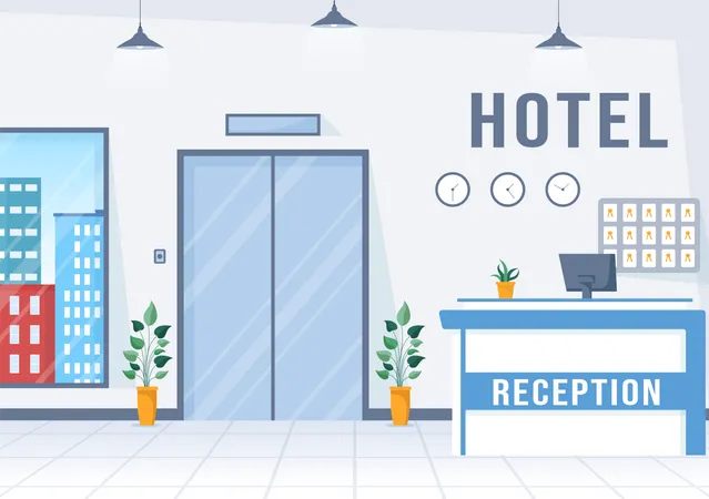Hotelrezeption  Illustration
