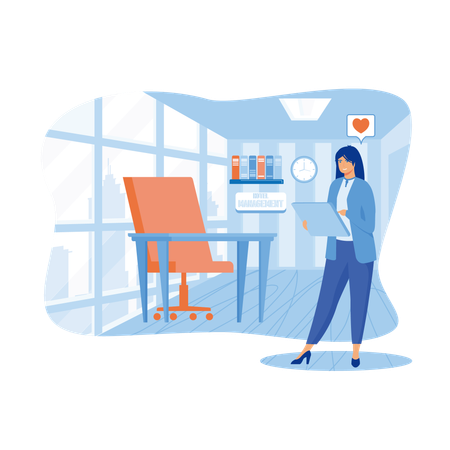 Hotel room service woman jobs in hotel management  Illustration