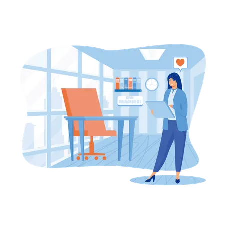 Hotel room service woman jobs in hotel management  Illustration