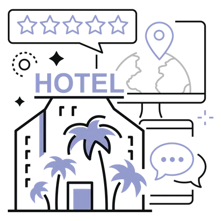 Hotelservice-Bewertung  Illustration