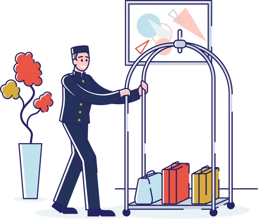 Hotel Service Staff  Illustration